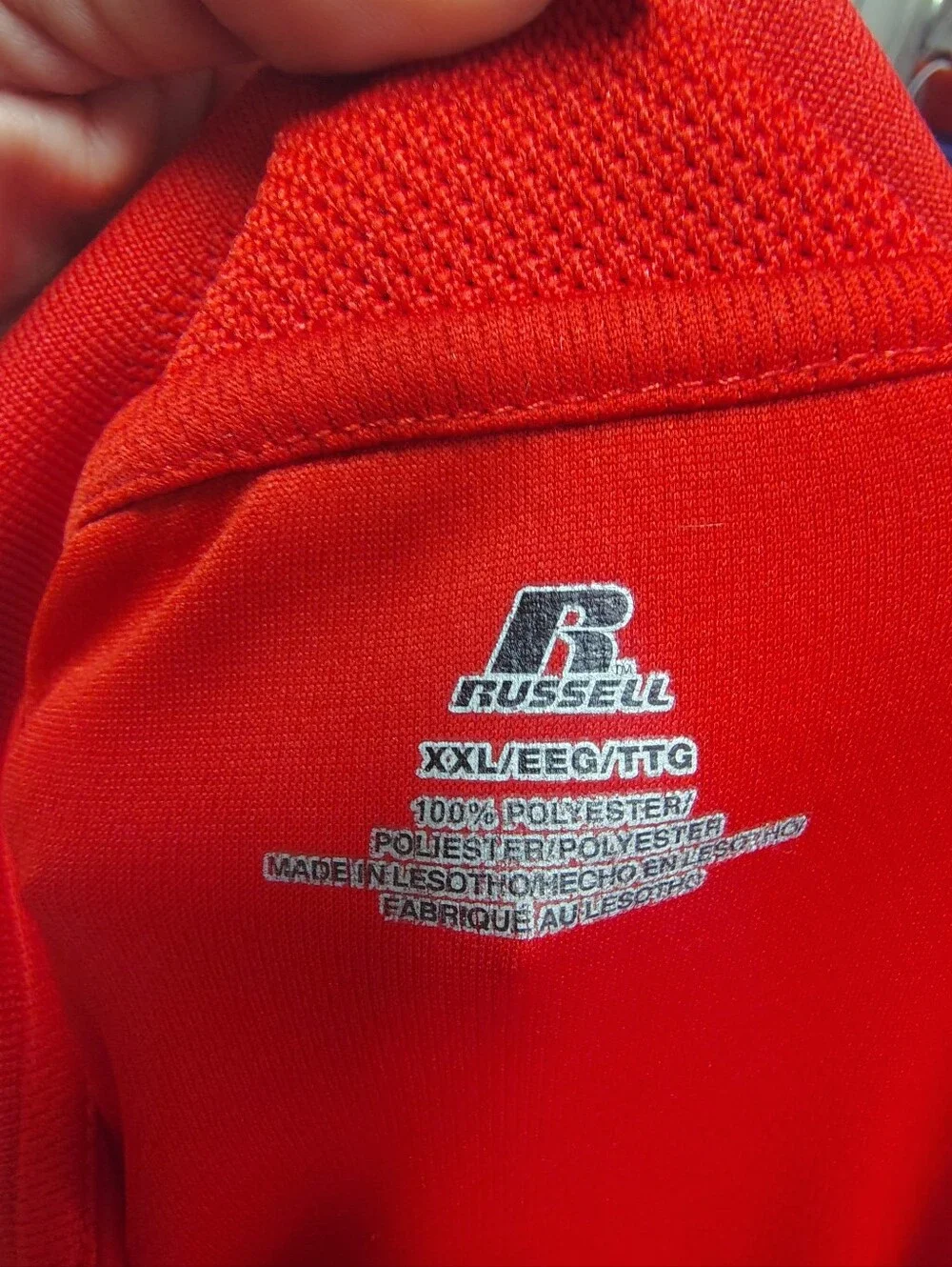 2 Polos XXL Nike Golf And Russell Athletic Red Performance Tops